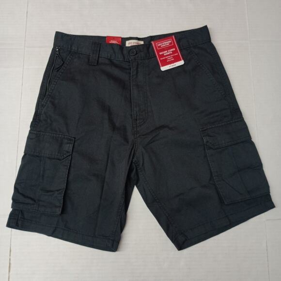 Levi Strauss Cargo Shorts Men's Size 32 Black 10" Inseam - Picture 1 of 5